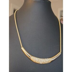 Park Lane Choker Omega Goldtone Pave Necklace Vintage